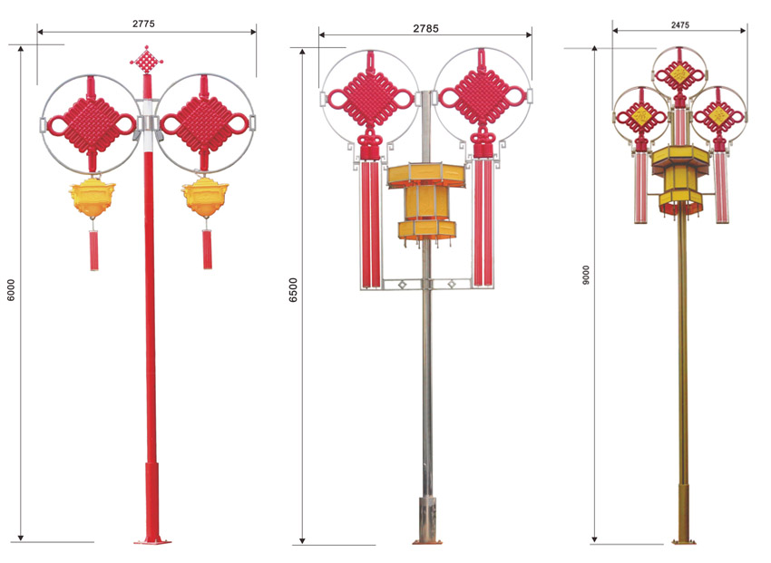 6米、9米高立桿中國結(jié)燈宮燈尺寸圖